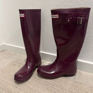 Hunter Deep Burgundy Waterproof Boots
